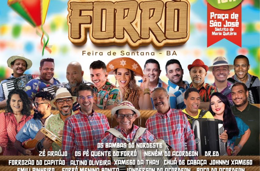  Primeiro Festival de Forró de Feira de Santana acontecerá no próximo sábado (25) em celebração à cultura nordestina